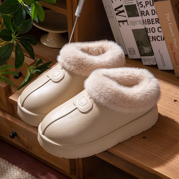Women's and Men's Fuzzy Slippers - Fluffy Anti-Slip House Shoes for Indoor & Outdoor Winter Comfort