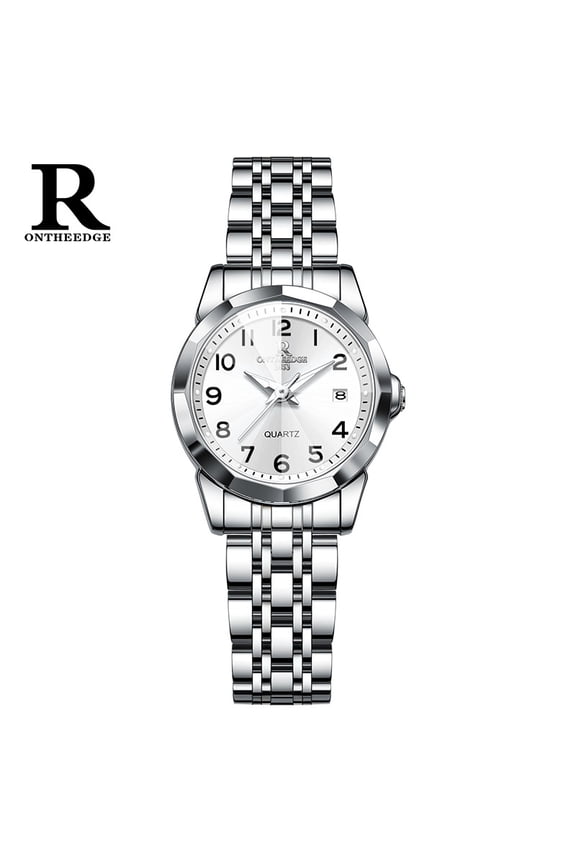 Women's and Men's Quartz Watches, Dual Calendar Diamond Glass Wristwatches for Middle-Aged and Elderly, Luminous Digital Large Dial Waterproof