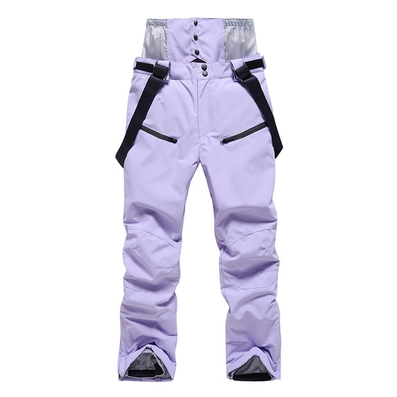 Women's and Men's Ski Pants Windproof Waterproof Snowboarding Pants Winter Outdoor Warm Snow Sports Pants Men Women Skiing Pants (PURPLE,S)