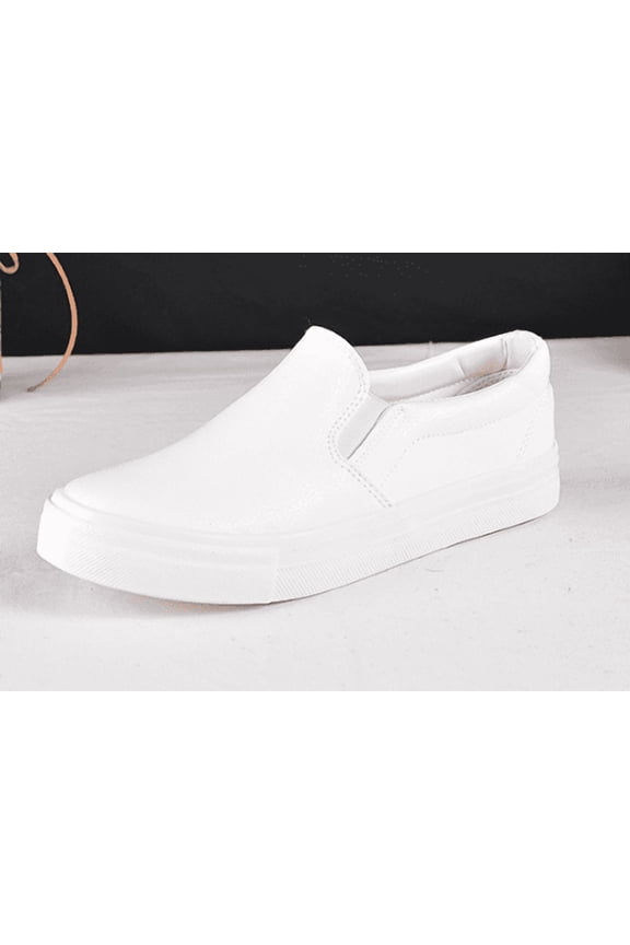 Women's and Men's Synthetic Leather Slip On Sneakers - Casual Walking Shoes Loafers with Padded Collar | Comfort Fit & Lightweight