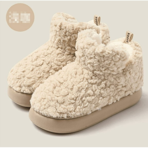 Women's and Men's cotton Shoes - Warm Fuzzy House Shoes with Anti-Slip Sole for Indoor & Outdoor Comfort