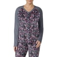 thumbnail image 1 of Women's and Women's Plus Long Sleeve Velour V neck Sleep Shirt, 1 of 3