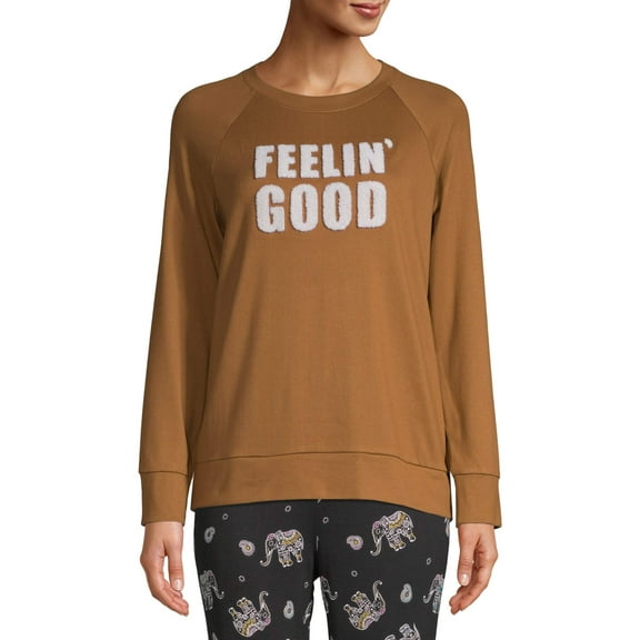 Women's and Women's Plus Secret Treasure Hacci Sleep Top, Feelin Good