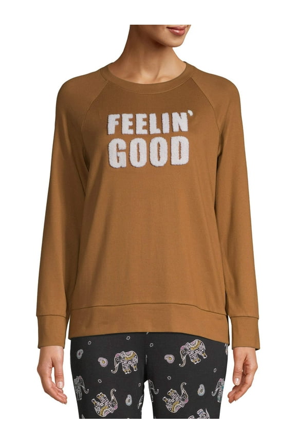 Women's and Women's Plus Secret Treasure Hacci Sleep Top, Feelin Good