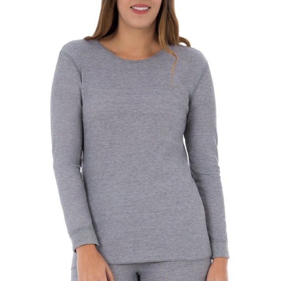 Women's and Women's Plus Waffle Thermal Underwear Crew Top