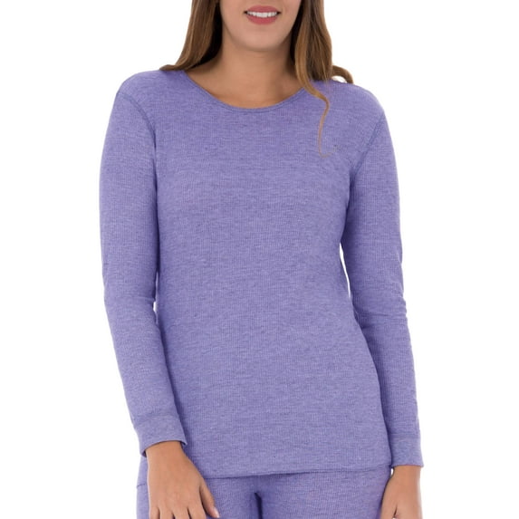 Women's and Women's Plus Waffle Thermal Underwear Crew Top