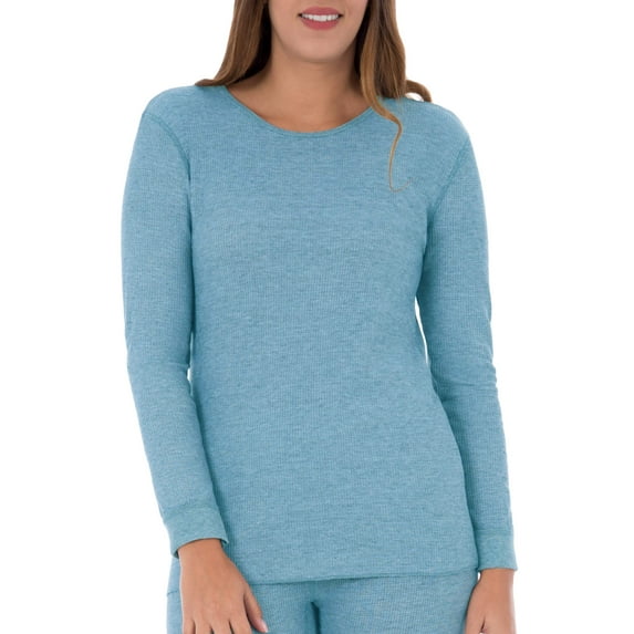 Women's and Women's Plus Waffle Thermal Underwear Crew Top