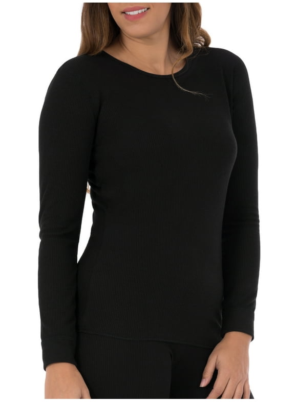 Women's and Women's Plus Waffle Thermal Underwear Crew Top