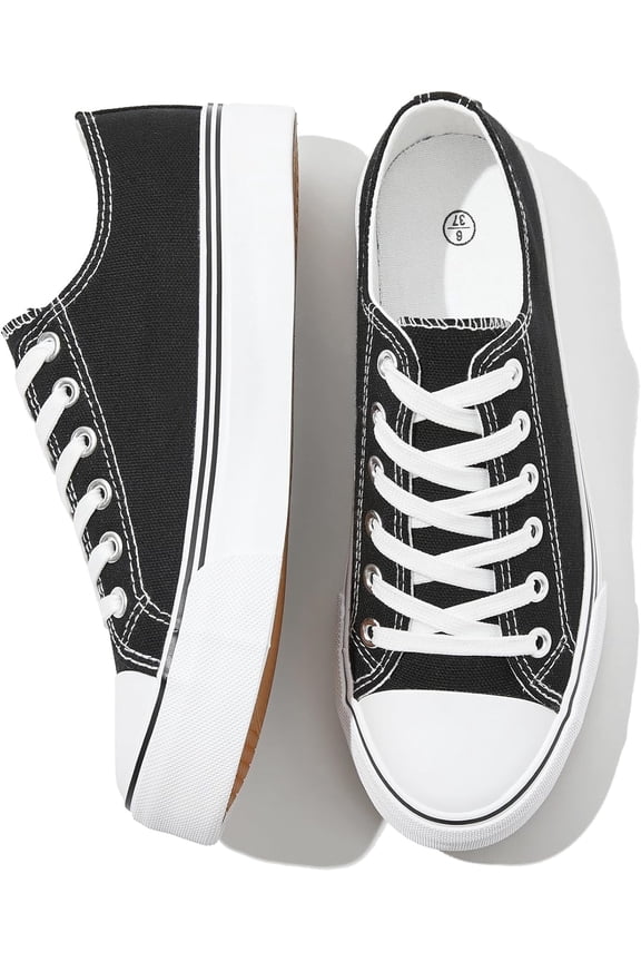 Women's and men's Classic Fashion White Low-Top Sneakers - Comfortable Lace-Up Canvas Shoes