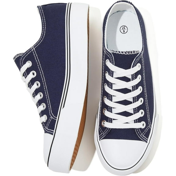 Women's and men's Classic Fashion White Low-Top Sneakers - Comfortable Lace-Up Canvas Shoes