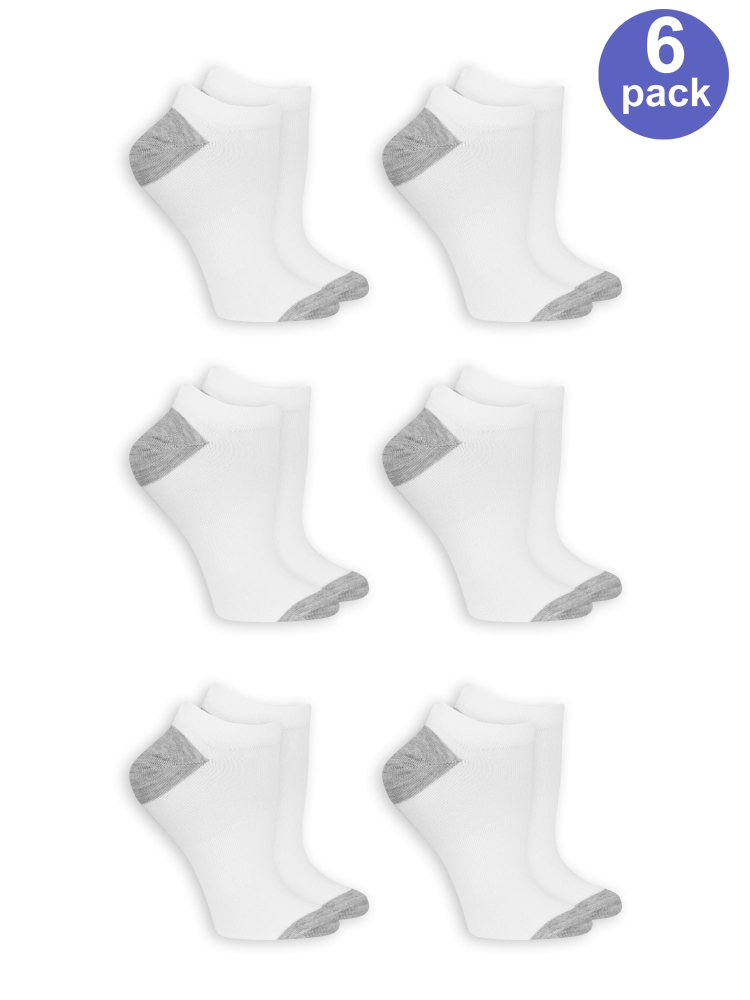 Women's arch support no show socks, 6 pack