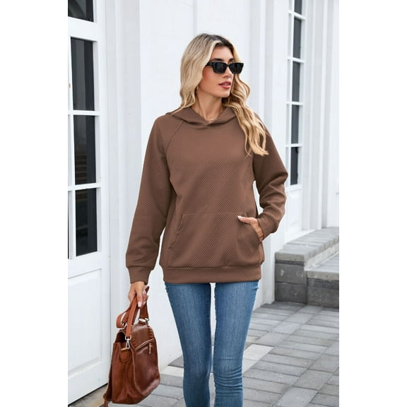 Women's autumn fashion casual versatile black hooded sweatshirt