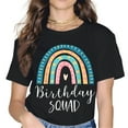 thumbnail image 1 of Women's black short-sleeved crew neck colorful printed T-shirt - 163854-1, 1 of 3