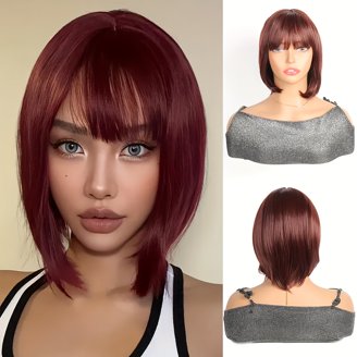 Shop Burgundy & Wine Red Wigs for Women in Stylish Short Bob  display picture 3