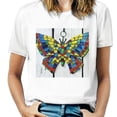 thumbnail image 1 of Women's butterfly pattern short sleeved spring/summer casual topt T-shir, 1 of 3