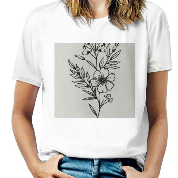 Women's butterfly pattern short sleeved spring/summer casual topt T-shir