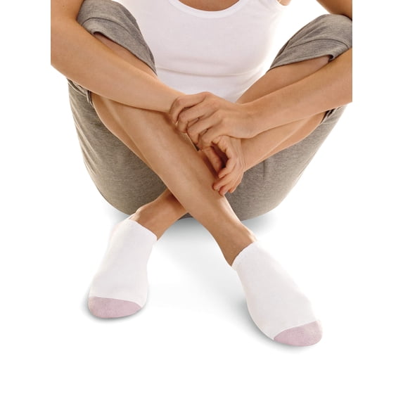 Women's comfort toe seaming no show socks 6-pack