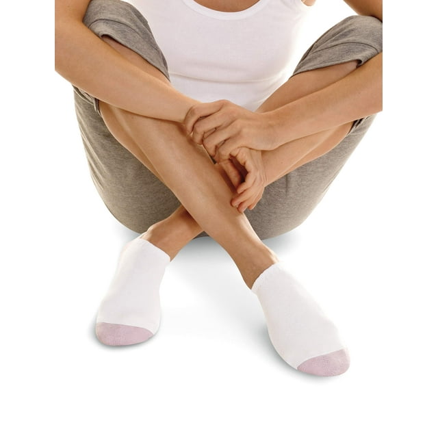 Women's comfort toe seaming no show socks 6-pack