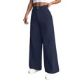 thumbnail image 1 of Women's corduroy trousers with pockets, high-waisted, wide-leg business formal trousers, 1 of 9