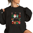 thumbnail image 1 of Women's cotton Black Crew Neck Sweatshirt Goodbye 2025 Hello 2026 Santa Reindeer Christmas Graphic Print Casual Pullover S-3XL, 1 of 5
