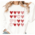 thumbnail image 1 of Women's cotton White Sweatshirt Graphic Tees Assorted Red Heart Patterns Design Shirts S-3XL Casual Daily Tops, 1 of 5