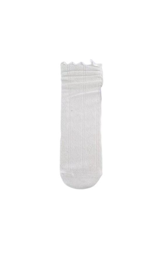 Women's cotton knit booty socks knee high garter with lace trim