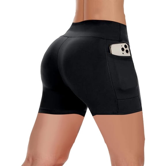 Women's cycling shorts with pockets, yoga pants, breathable and form-fitting fitness running yoga shorts