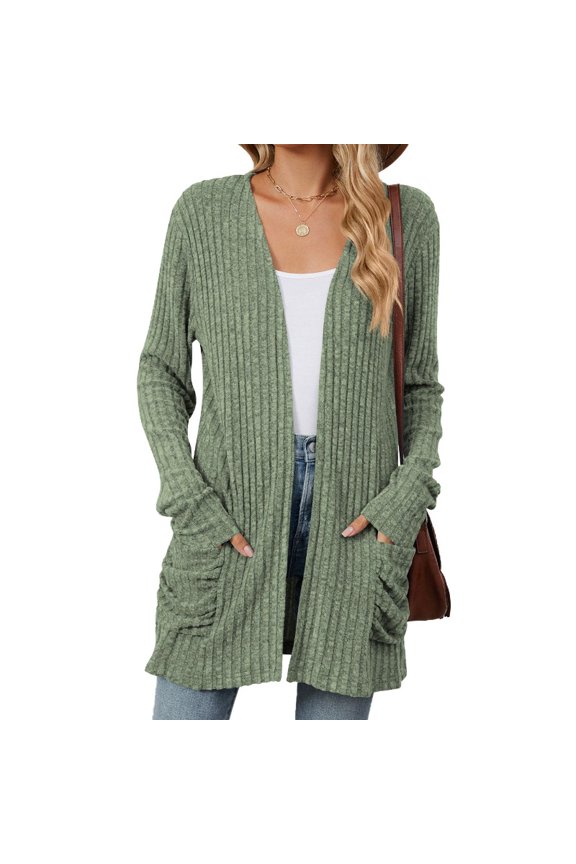 Women's daily versatile loose fit with pockets, classic blue pit stripe mid length jacket