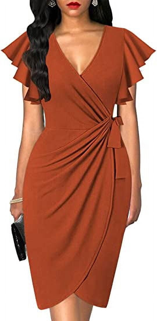 Working Day Ruffles Mid-calf Dress