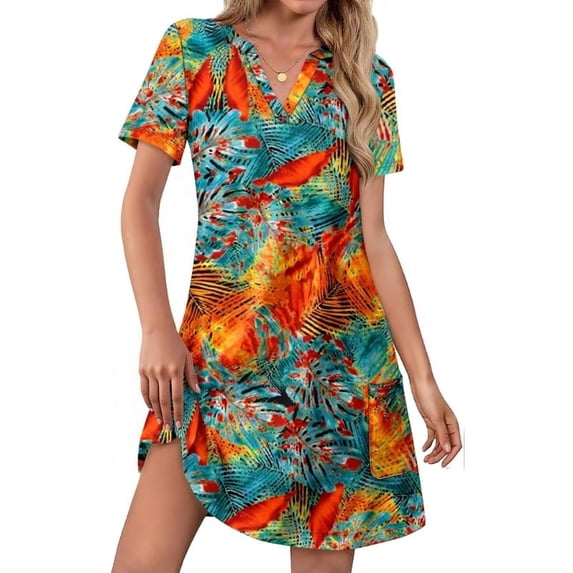 Women's dresses, casual V-neck wedding guest dresses, dresses, fashionable beach vacation wear.