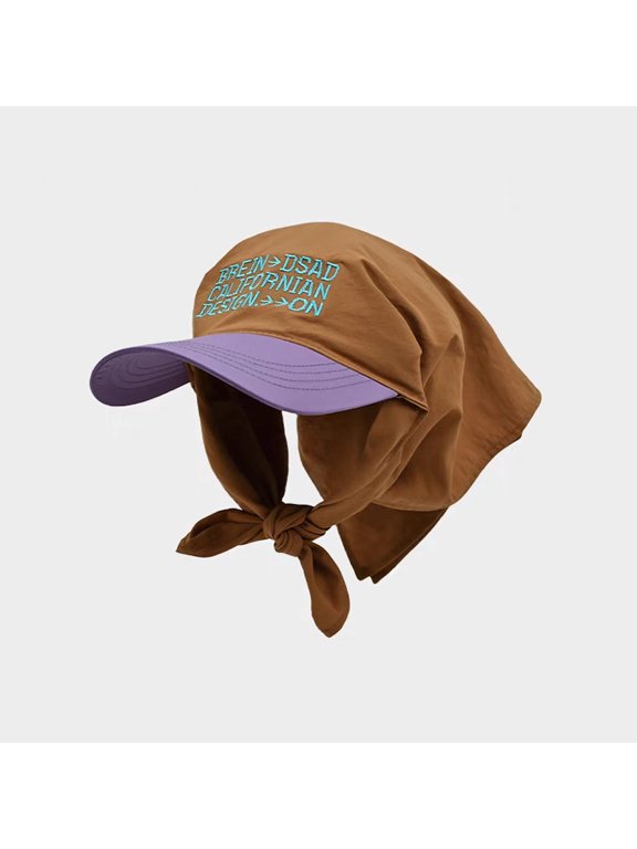 Women's embroidered letter bandana cap, men's summer color-blocked triangle scarf baseball cap, personalized hip-hop hat, fashionable and versatile for outdoor travel
