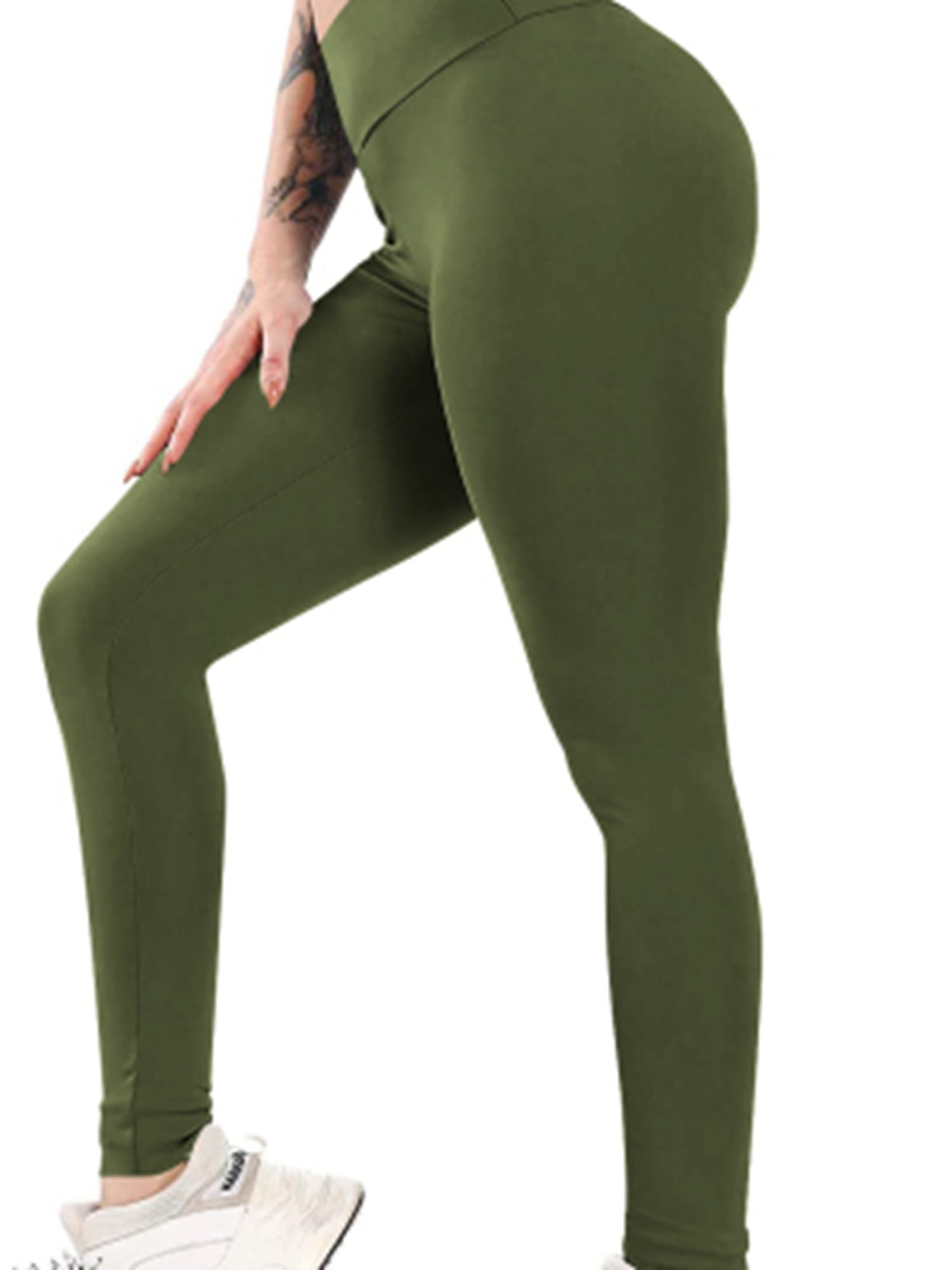 Women's fashion high-waisted yoga pants sexy butt lift roll