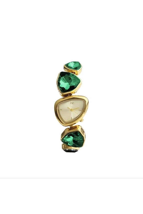 Women’s fashion quartz watch trend avant-garde irregular dial large sparkling special-shaped rhinestone wristwatch for daily wear office party gifts stylish bracelet lady accessories
