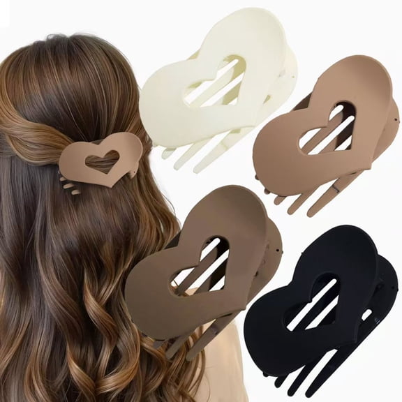 Women's fashionable heart-shaped hair clip, newly designed matte heart-shaped flat hair clip, acrylic flat hair accessory, Mother's Day, Valentine's Day gift