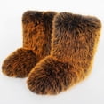 thumbnail image 1 of Women's faux fur boots furry snowshoes elegant and stylish booties warm and comfortable non-slip outdoor flats, 1 of 4