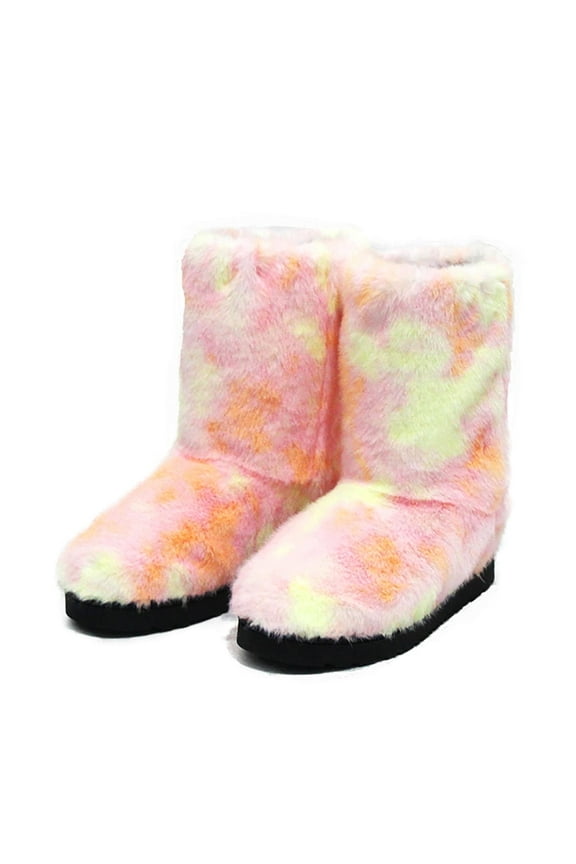 Women's faux fur boots furry snowshoes elegant and stylish booties warm and comfortable non-slip outdoor flats