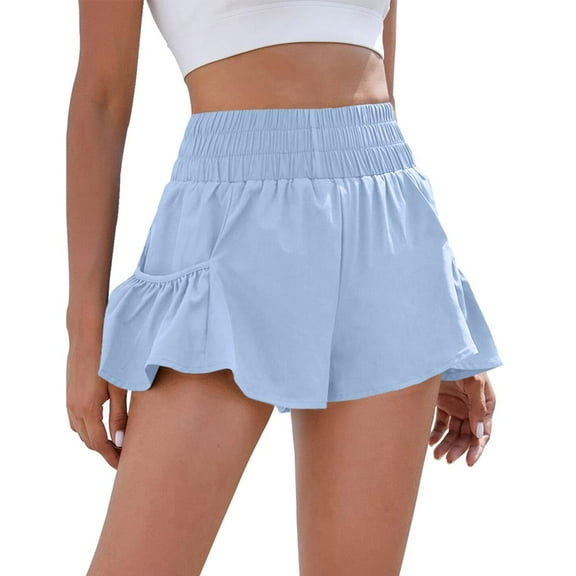 Women's fitness running quick drying women's high waisted shorts with pockets