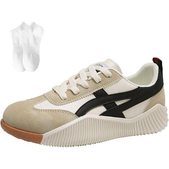 Women's flat casual sports shoes with comfortable arch pads for walking
