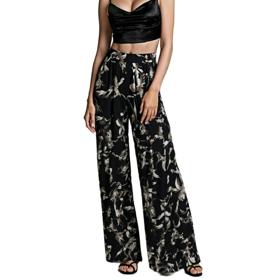 Shadowsong Women's Floral  Skirt Pants, Black, Size S