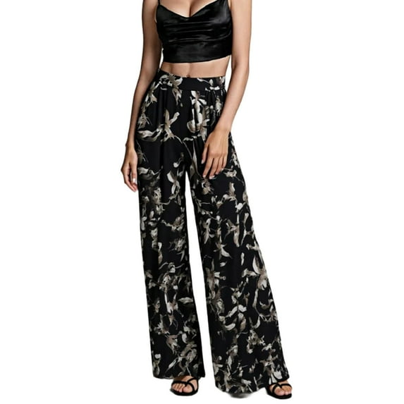 Shadowsong Women's Floral Skirt Pants, Black, Size S
