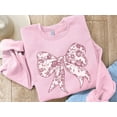 thumbnail image 1 of Women's floral bow sweater, Girly aesthetic crewneck, Cute pink bow shirt587 Sweatshirt All Size S-5XL, 1 of 5