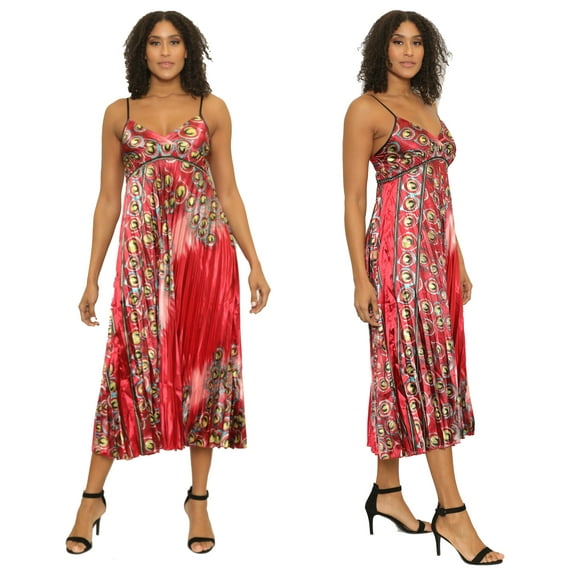 Women's flowy Sleeveless Cinched Camomile Paisley Maxi Dress -One Size Fits Most