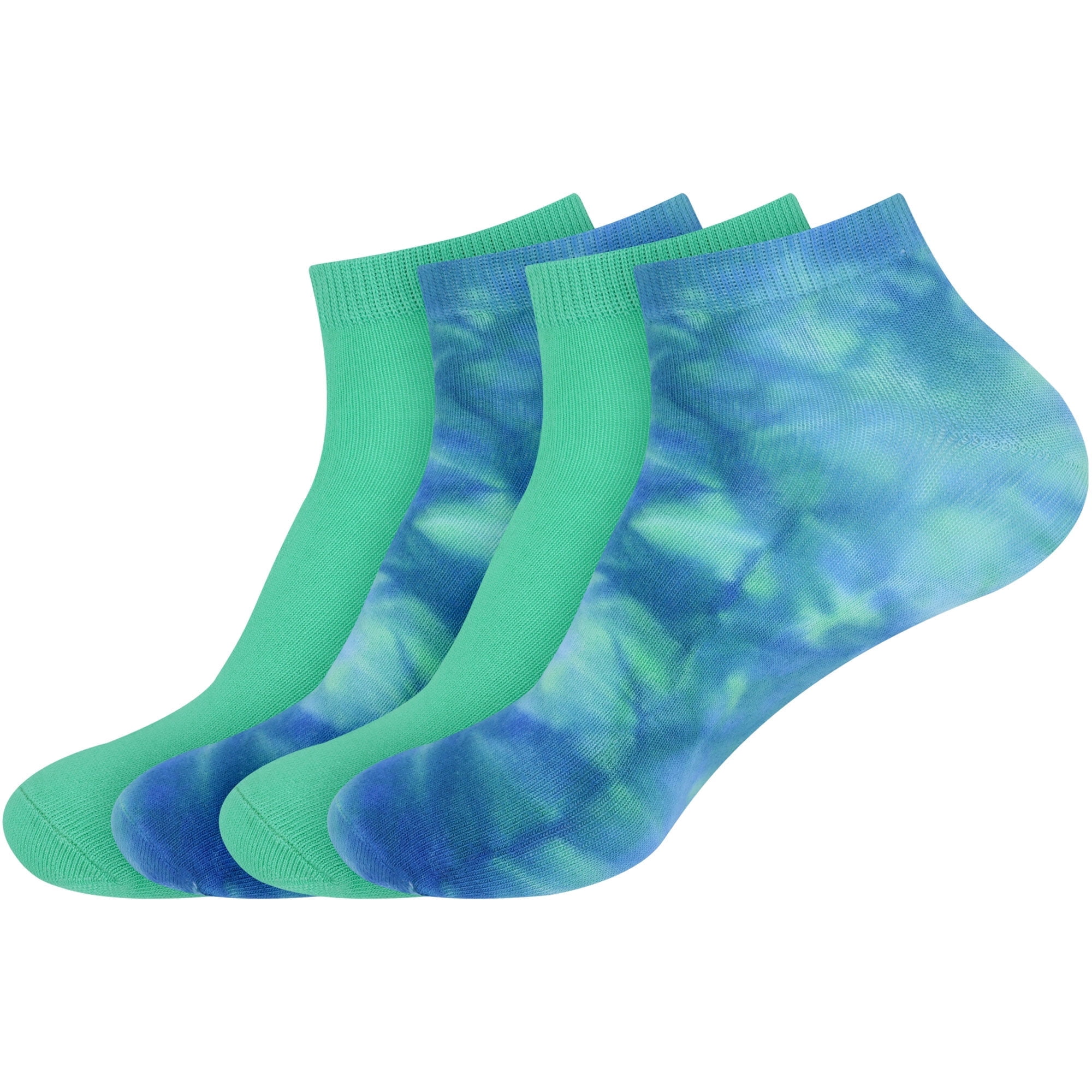 BambooMN Women's Rayon from Bamboo Tie Dye Ankle Socks - Assortment F - 4 Pairs