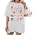 thumbnail image 1 of Women's funny The Language of Flowers Floral Symbolism Chart Educational Botanical Art Graphic T Shirt Short Sleeve Round Neck Top White S-5XL, 1 of 5