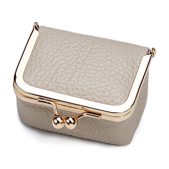 Women's genuine leather mini jewelry box, portable small travel jewelry leather box, girls' coin purse with kiss lock, mini jewelry bag ring box, headphone storage box