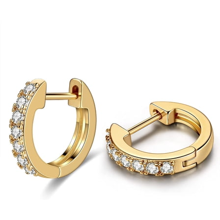 Women‘s gold earrings 14K gold-plated small cubic zirconia cartilage earrings women‘s cuffs