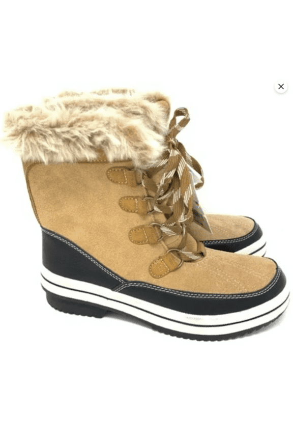 Women's half high Ellysia Tan Suede Winter Snow Winter Boots Size 6