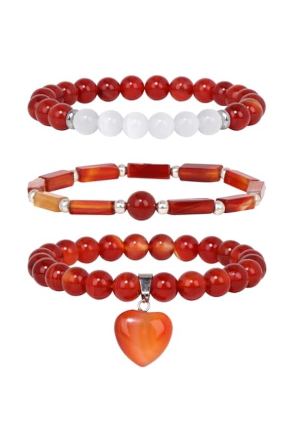 Women's healing crystal beaded bracelet, natural amethyst gemstone bracelet, heart-shaped pendant bracelet to relieve anxiety and stress.