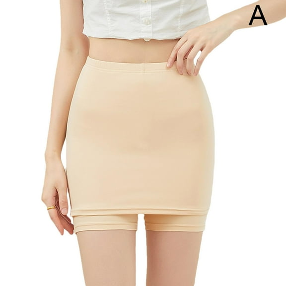 Women's high waisted boxing underwear, silk slim fitting double layer seamless high waisted shorts