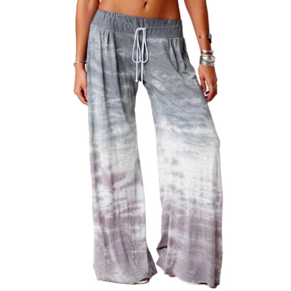 Women's hot style loose-fitting gradient print yoga wide-leg sweatpants autumn/winter middle waist women LEVACA
